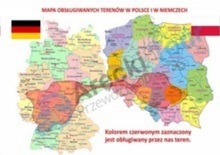 mapa obsługiwanych terenów w Polsce i w Niemczech