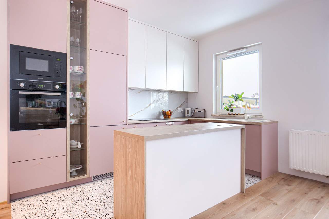 szafki kuchenne różowe