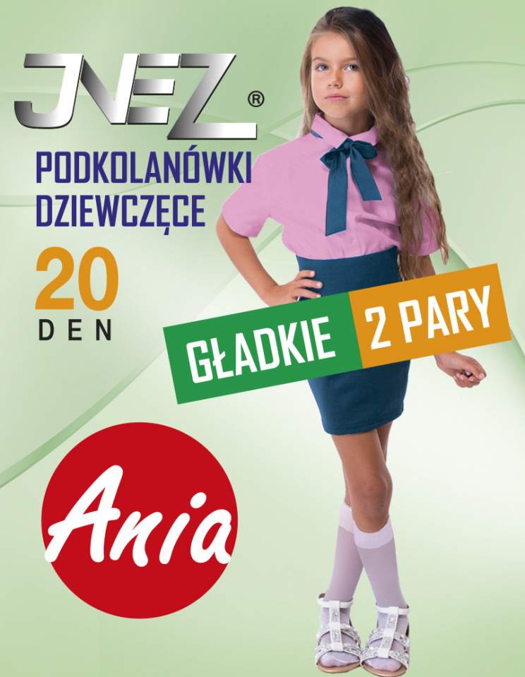 Podkolanówki 20den gładkie dziecięce Ania