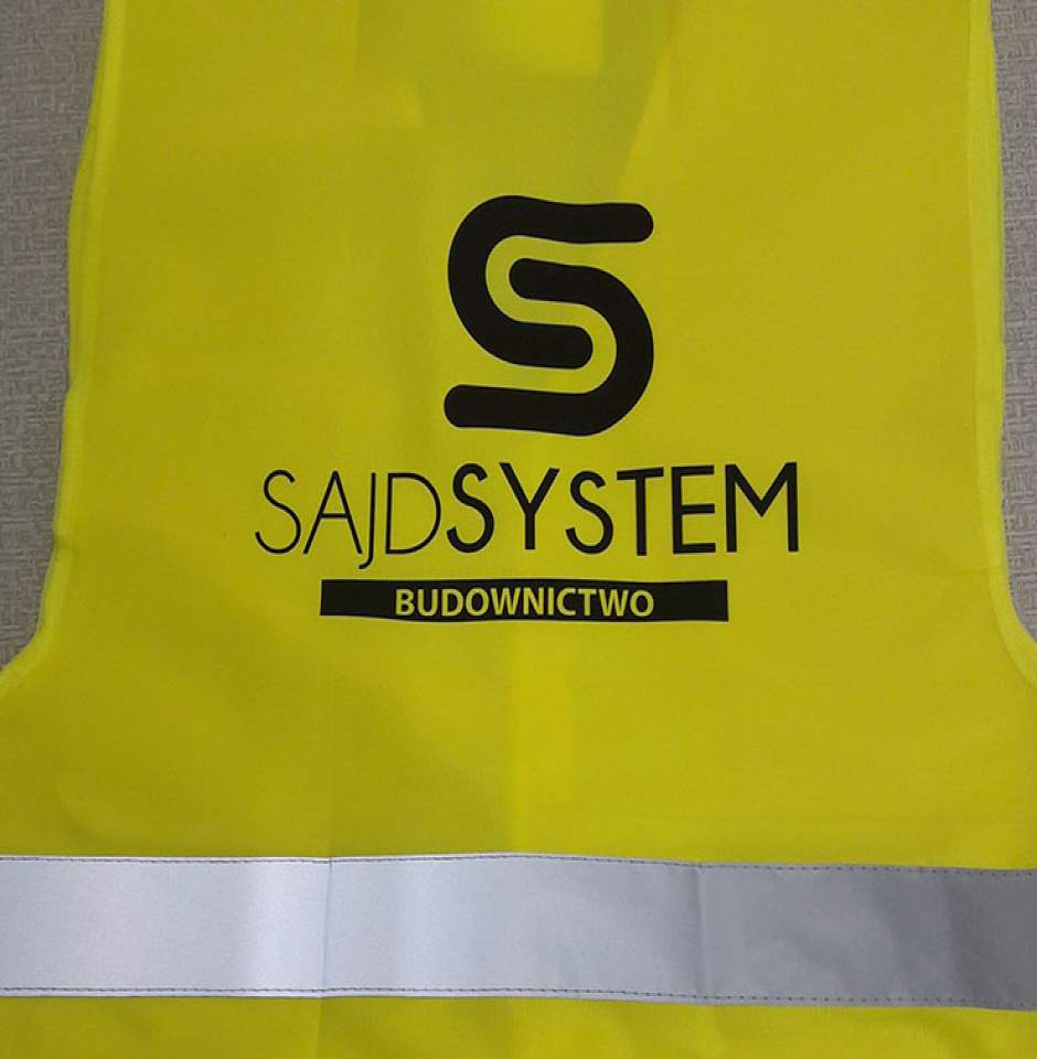 nadruk na kamizelkach odblaskowych