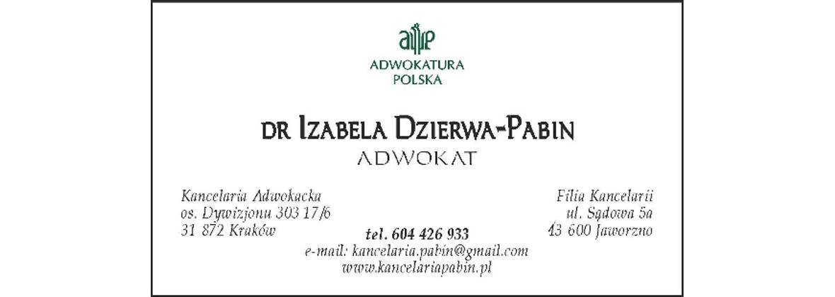 Izabela Dzierwa-Pabin Dr Kancelaria Adwokacka