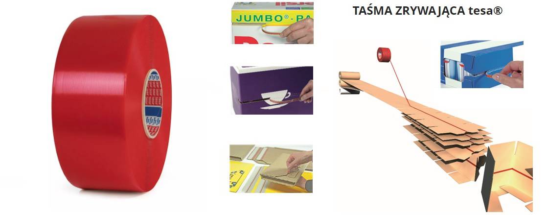 taśma zrywająca do otwierania kartonów i opakowań