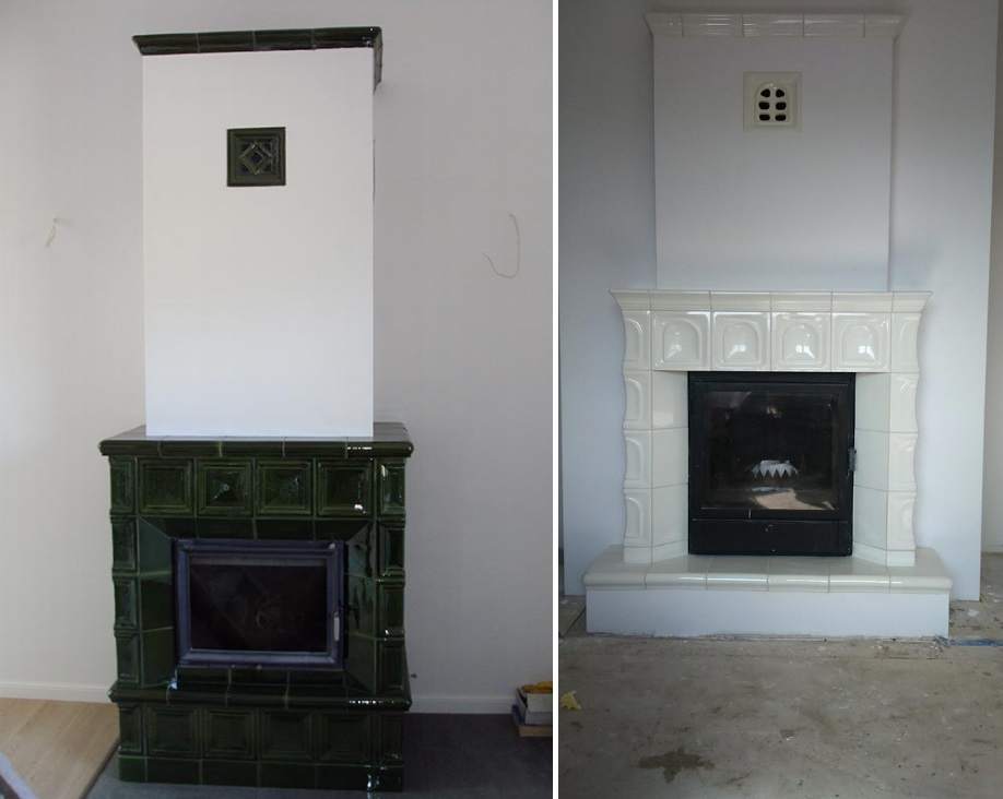 montaż kominków kaflowych