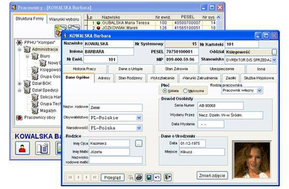 dane osobowe pracownika