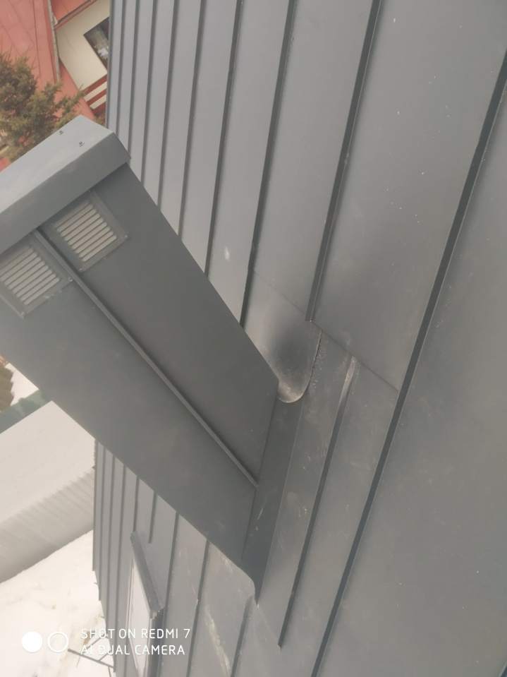 obróbka kominów blachą na rąbek