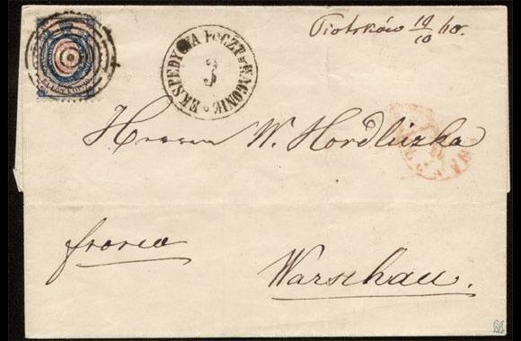 Pierwszy znaczek polski na liście