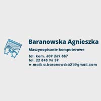 Agnieszka Baranowska Maszynopisanie Komputerowe - Usługi sekretarskie