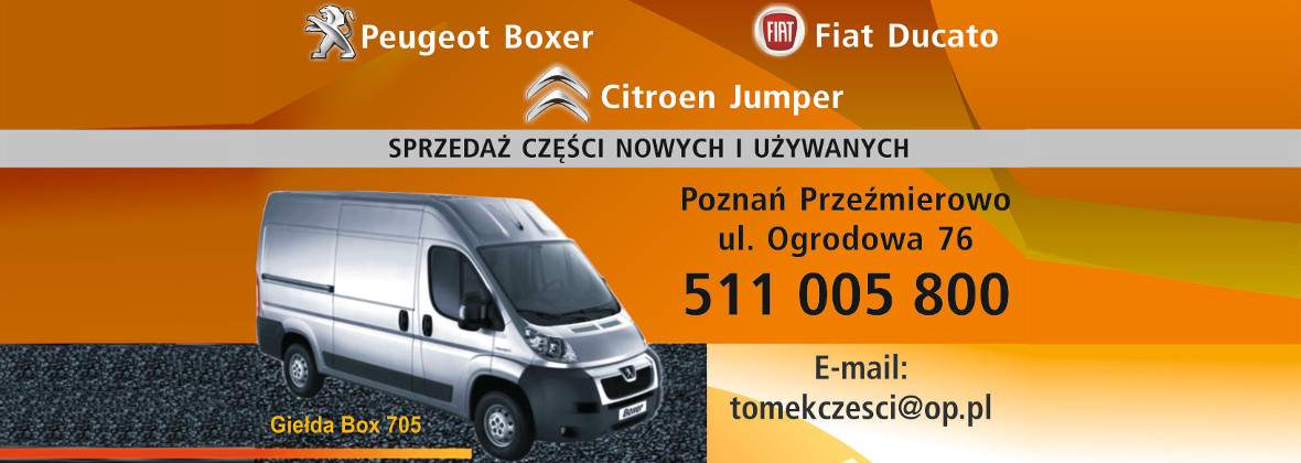 Sprzedaż części Peugeot Boxer Fiat Ducato Citroen Jumper