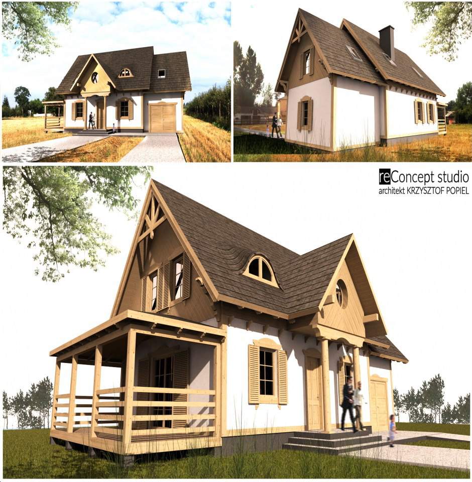 Projekt domu o konstrukcji drewnianej - 110m2