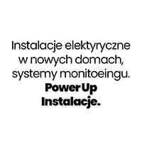Instalacje elektryczne w nowych domach, systemy monitoringu. Power Up Instalacje. - logo