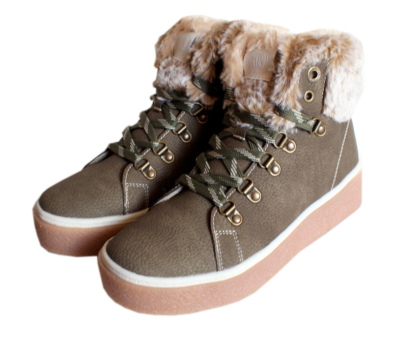 Botki damskie ocieplane sOliver kolor khaki