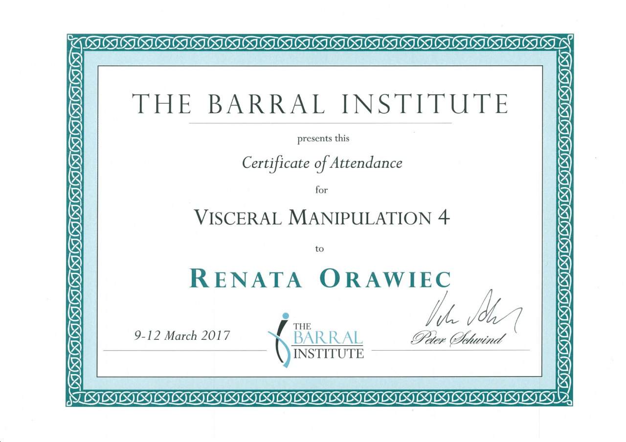 certyfikat Renata Orawiec