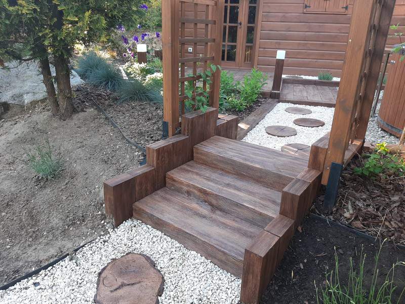 drewno betonowe - schody