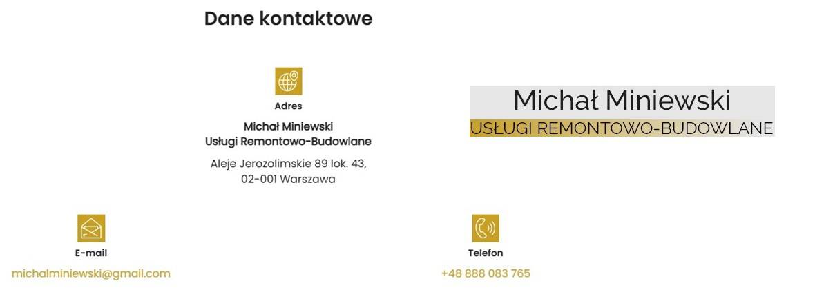 Usługi remontowo-budowlane Michał Miniewski, Warszawa