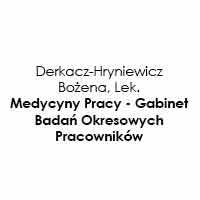 Bożena Derkacz-Hryniewicz, lek. medycyny pracy Gabinet badań okresowych pracowników - Lekarze medycyny pracy