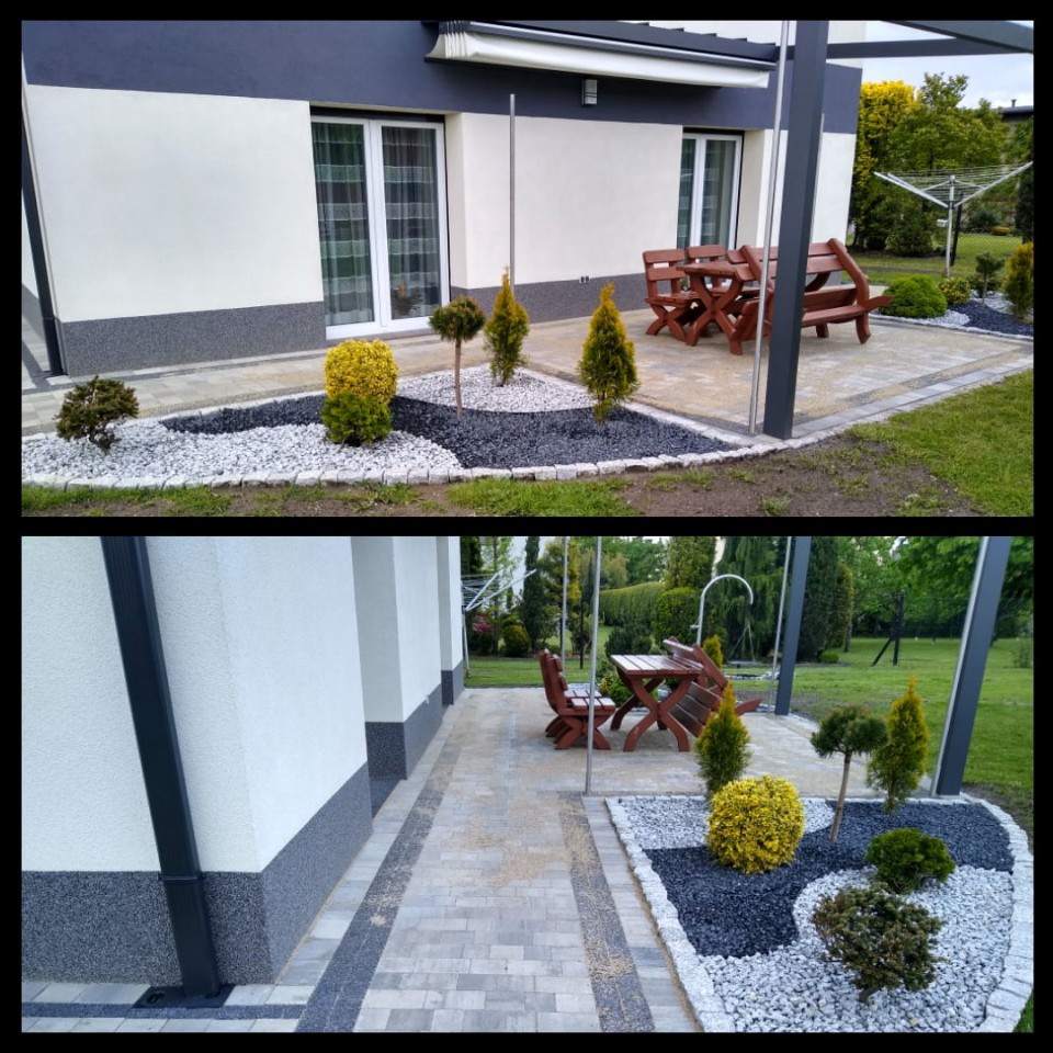 układanie tarasów z kostki brukowej