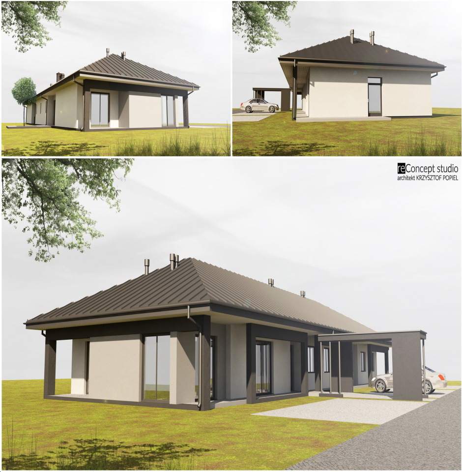 Projekt budynku handlowo-usługowego - 250m2