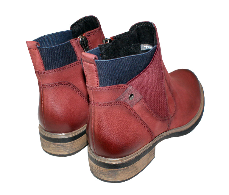 Botki damskie Tamaris kolor bordo