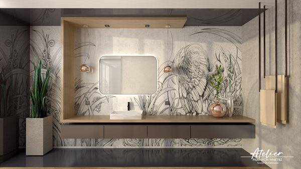 Gabinet z dużym regałem na książki