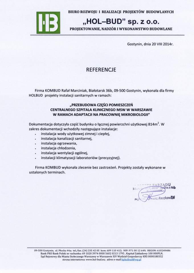 projekt klimatyzacji laboratoriów